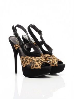 g:21 Leopard Print Platform Stiletto Heels Size 5 Brown/Black